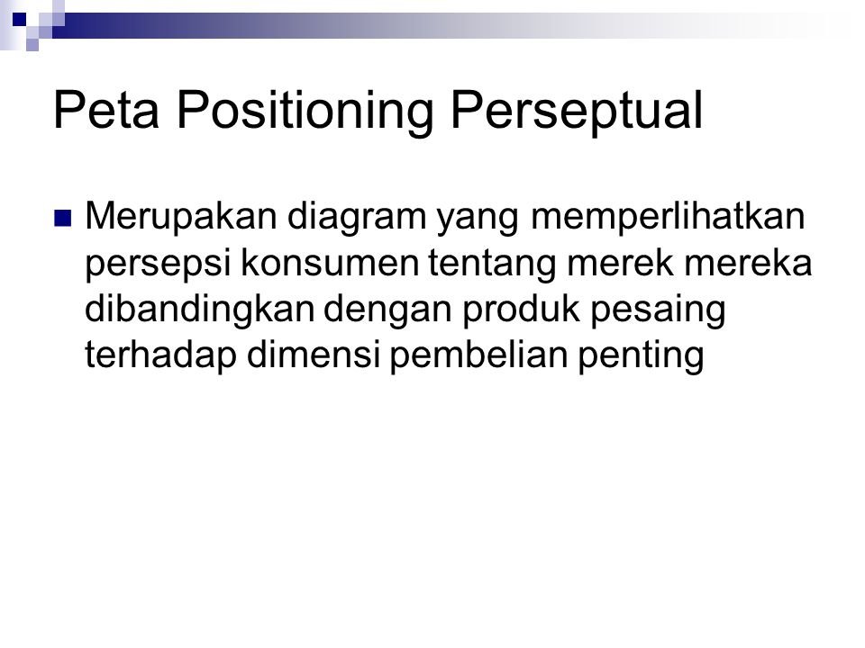 Peta Positioning Perseptual