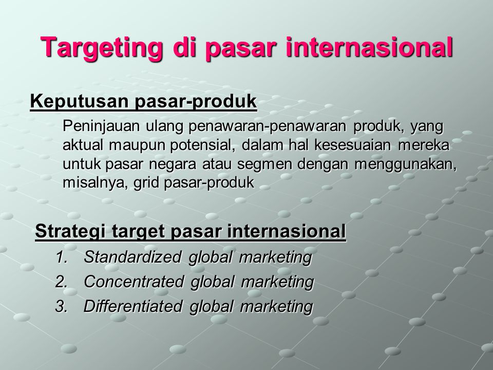 Targeting di pasar internasional