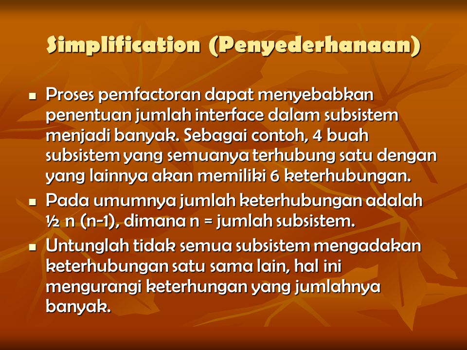 Simplification (Penyederhanaan)