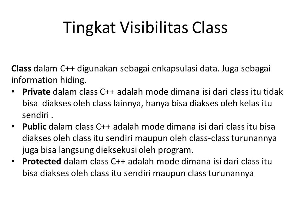 Tingkat Visibilitas Class