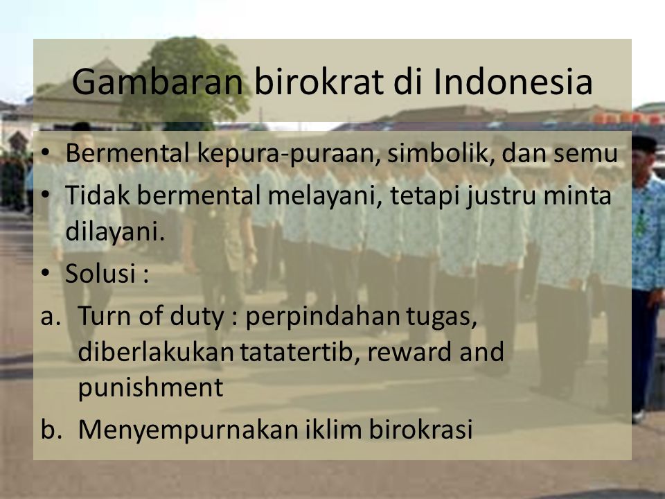 Gambaran birokrat di Indonesia