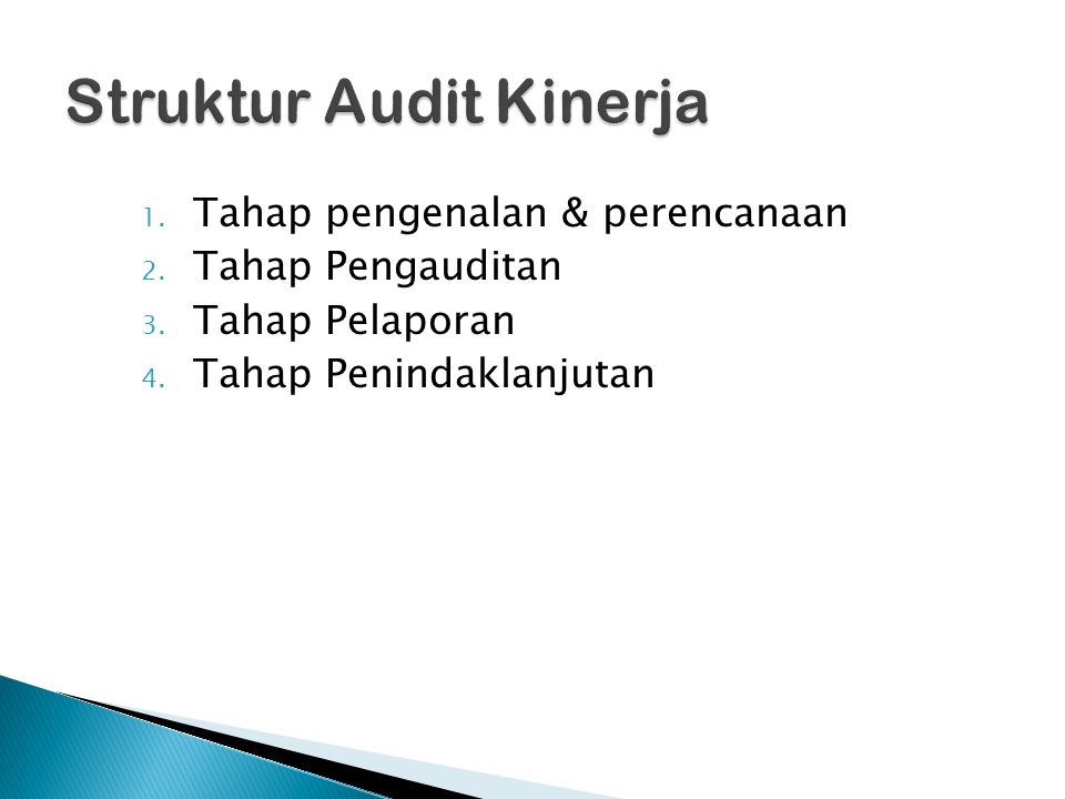 Struktur Audit Kinerja