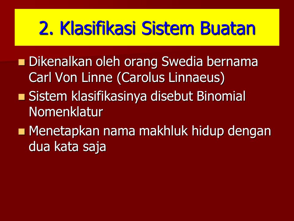 2. Klasifikasi Sistem Buatan