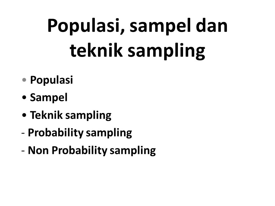 Populasi Dan Sampel Ppt Download