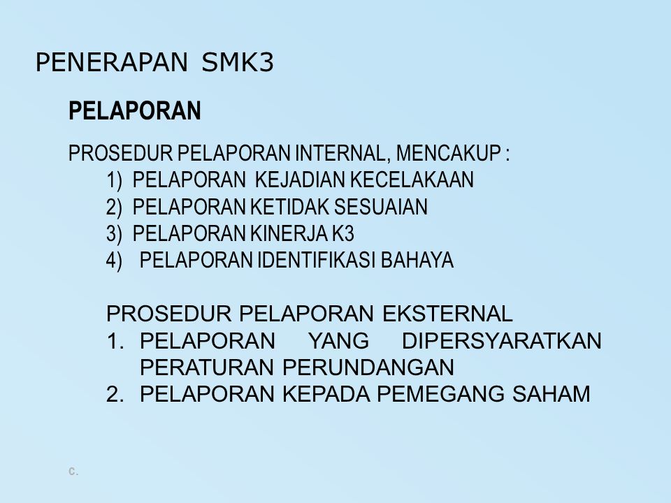 Prosedur Pelaporan K3