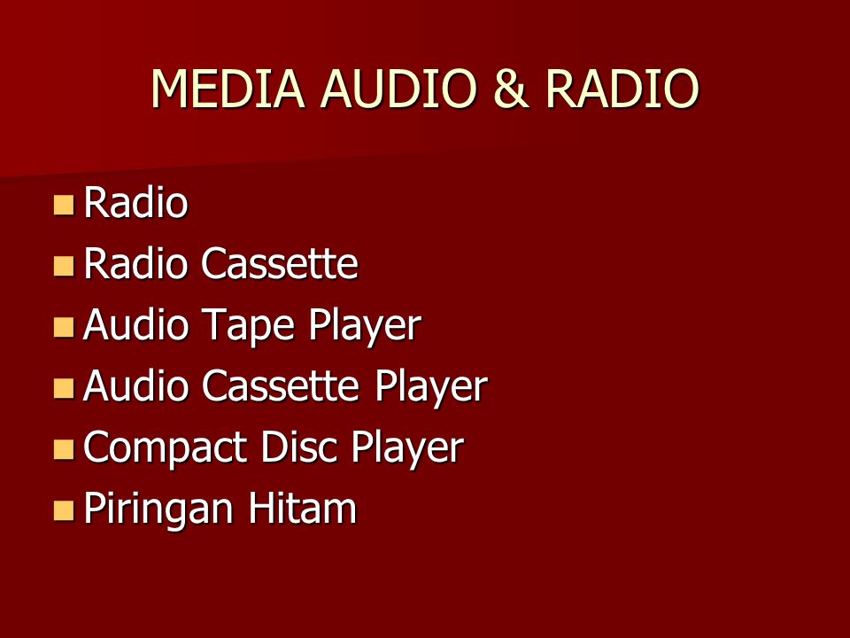 MEDIA AUDIO & RADIO Radio Radio Cassette Audio Tape Player