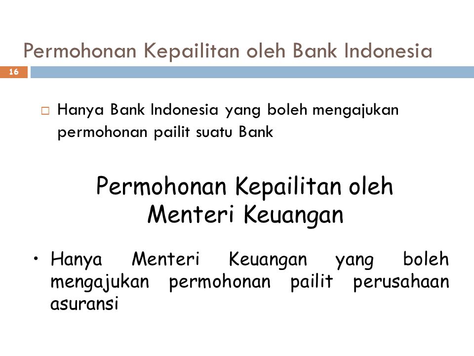 Permohonan Kepailitan oleh Bank Indonesia