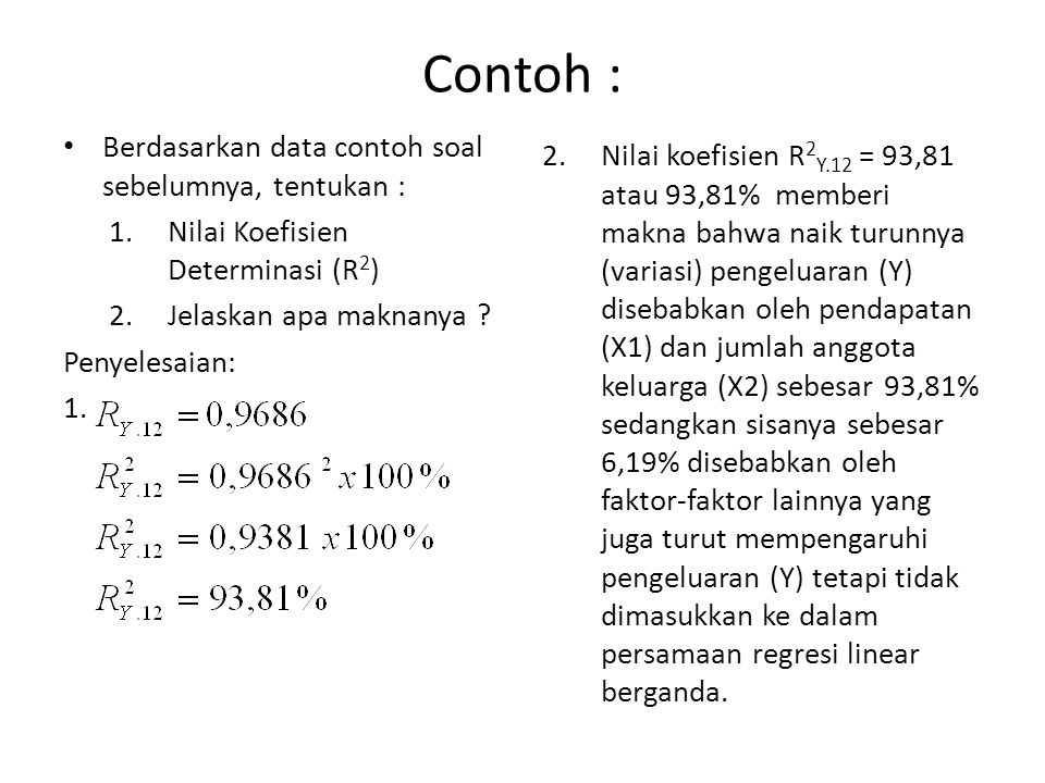 Contoh Soal Dan Jawaban Koefisien Determinasi