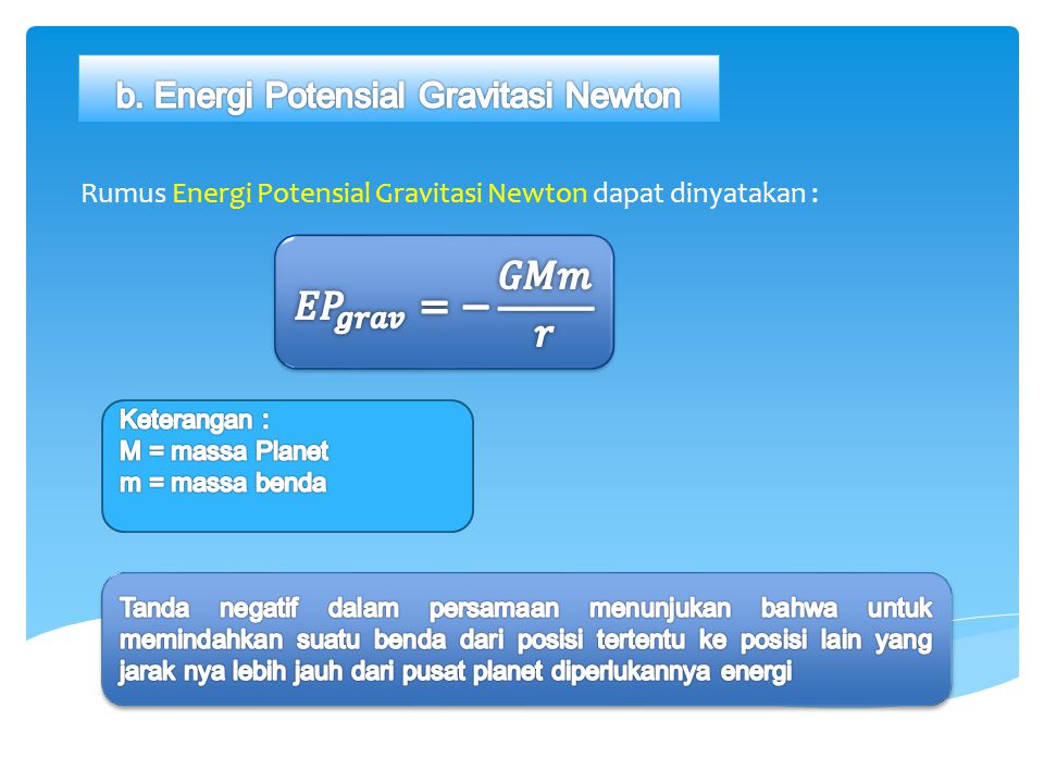 b. Energi Potensial Gravitasi Newton