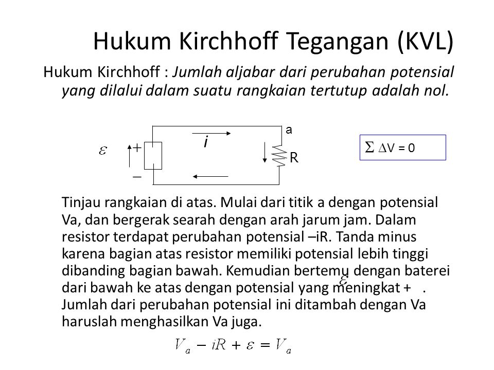 Hukum Kirchhoff Tegangan (KVL)