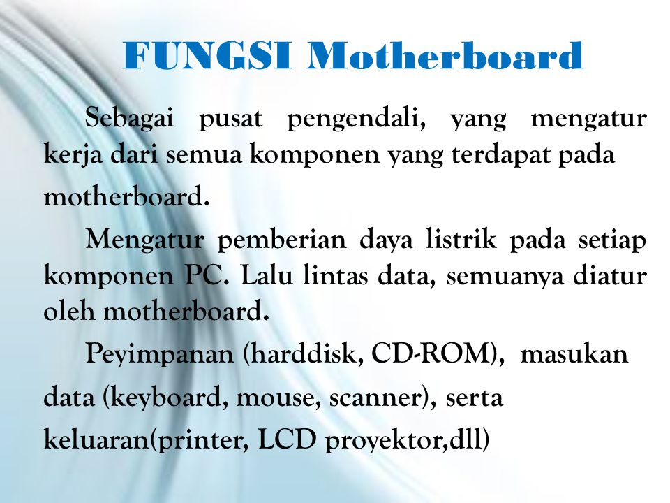FUNGSI Motherboard