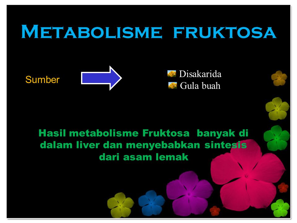 Metabolisme fruktosa Disakarida Sumber Gula buah