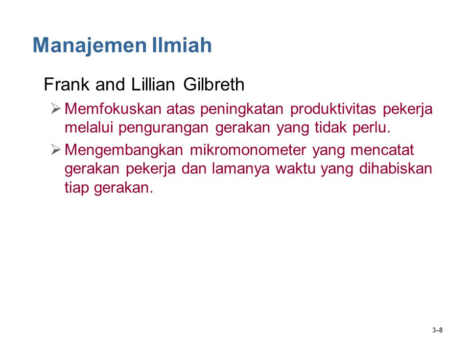 Manajemen Ilmiah Frank and Lillian Gilbreth