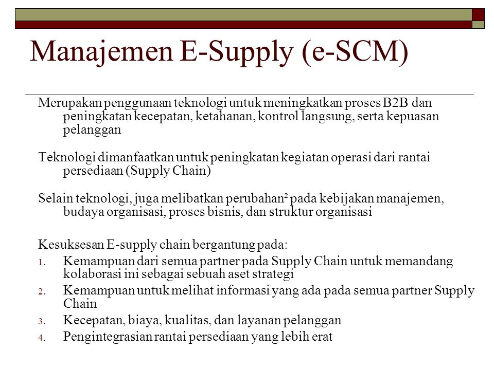 Manajemen E-Supply (e-SCM)