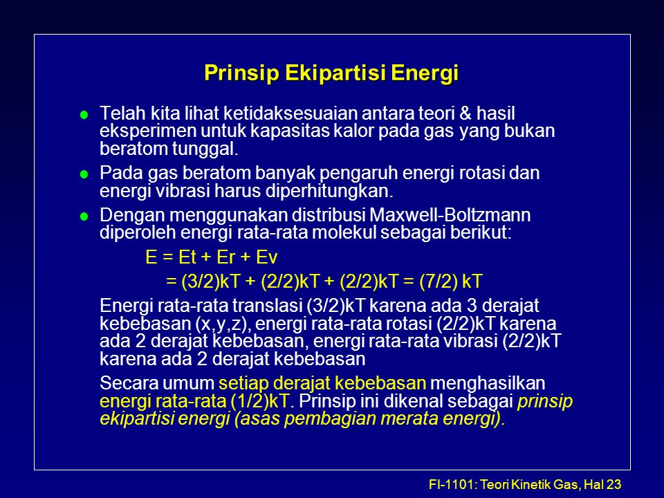 Prinsip Ekipartisi Energi