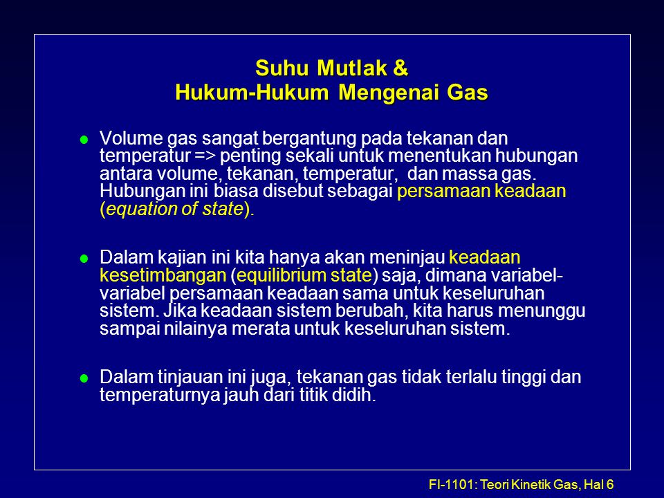 Suhu Mutlak & Hukum-Hukum Mengenai Gas