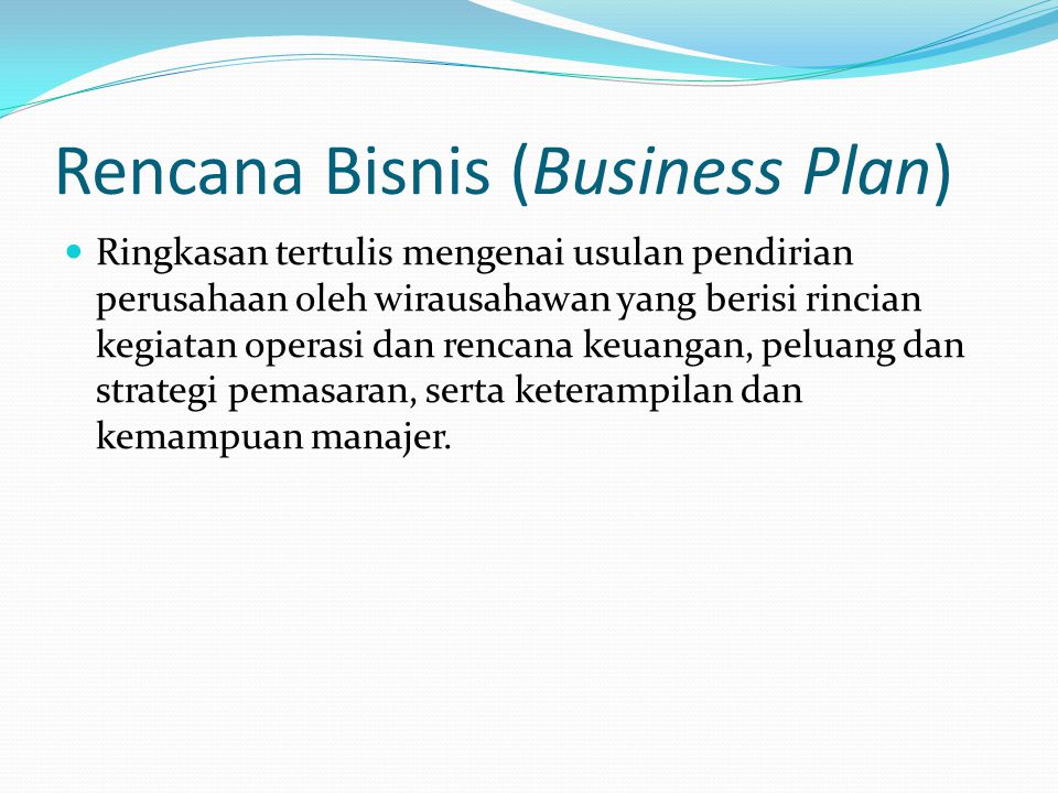 Rencana Bisnis (Business Plan)