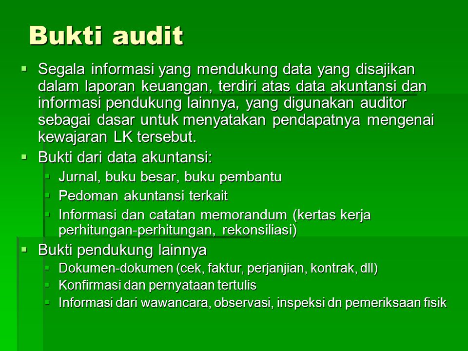 Bab V Tujuan Dan Bukti Audit Ppt Download
