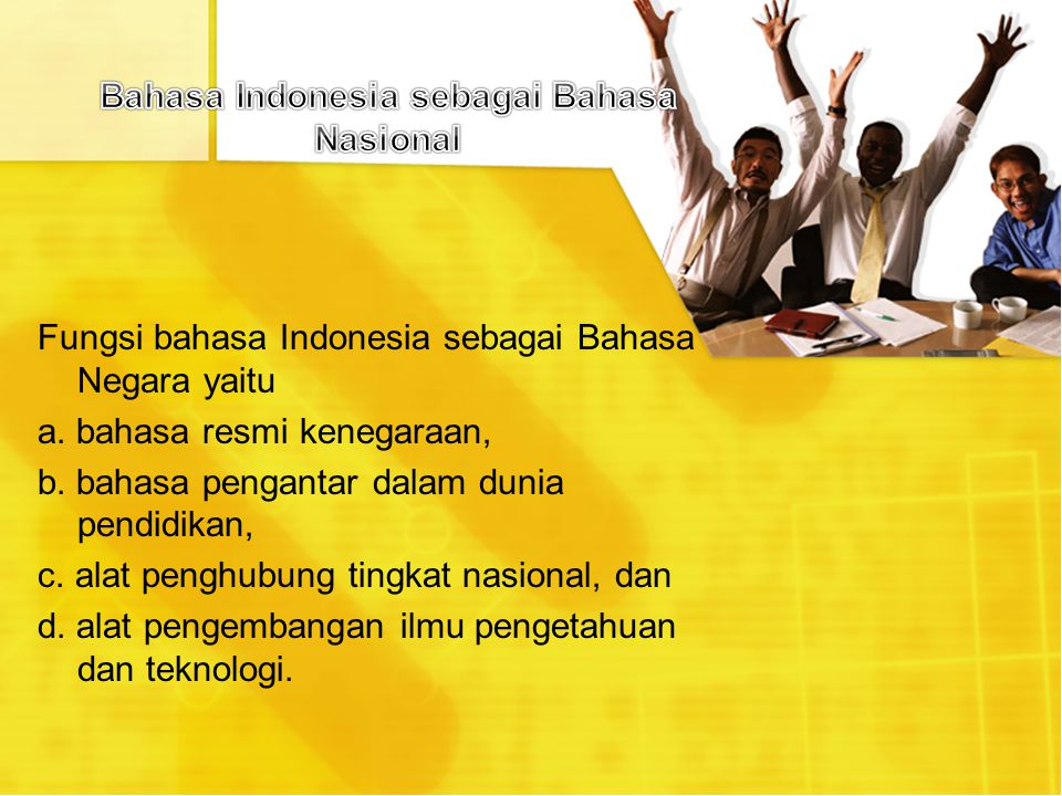 Bahasa Indonesia sebagai Bahasa Nasional
