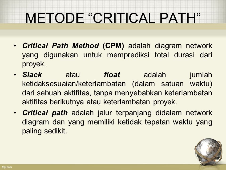 METODE CRITICAL PATH