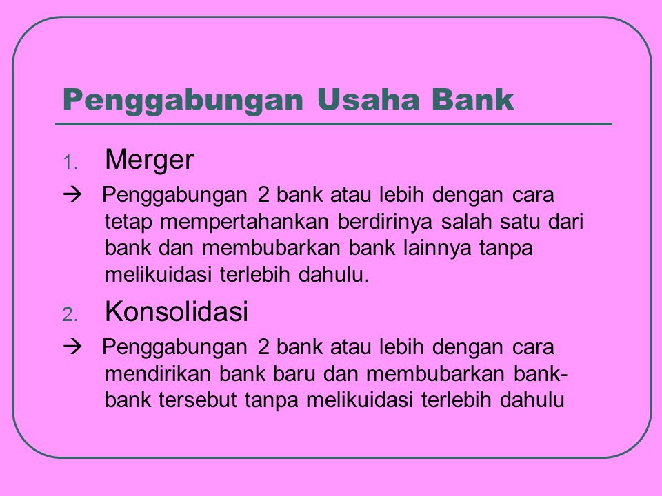 Penggabungan Usaha Bank