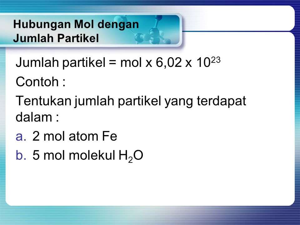 Hubungan Mol dengan Jumlah Partikel