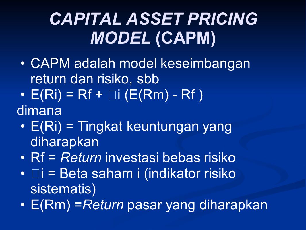 CAPITAL ASSET PRICING MODEL (CAPM)