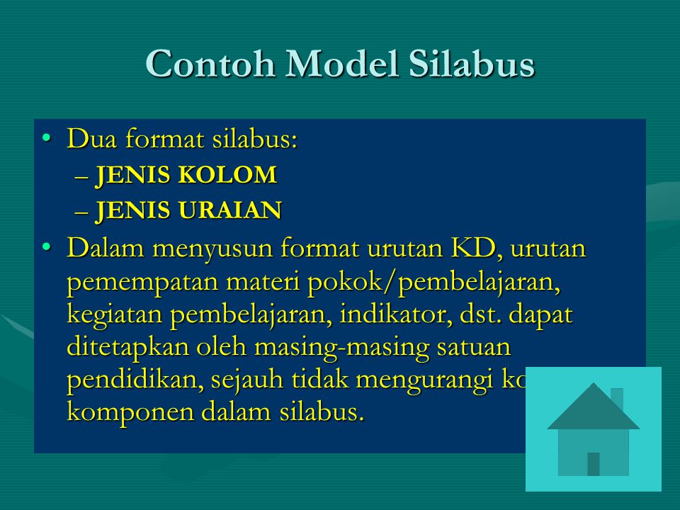 Contoh Model Silabus Dua format silabus: