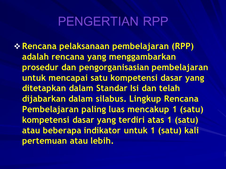 PENGERTIAN RPP