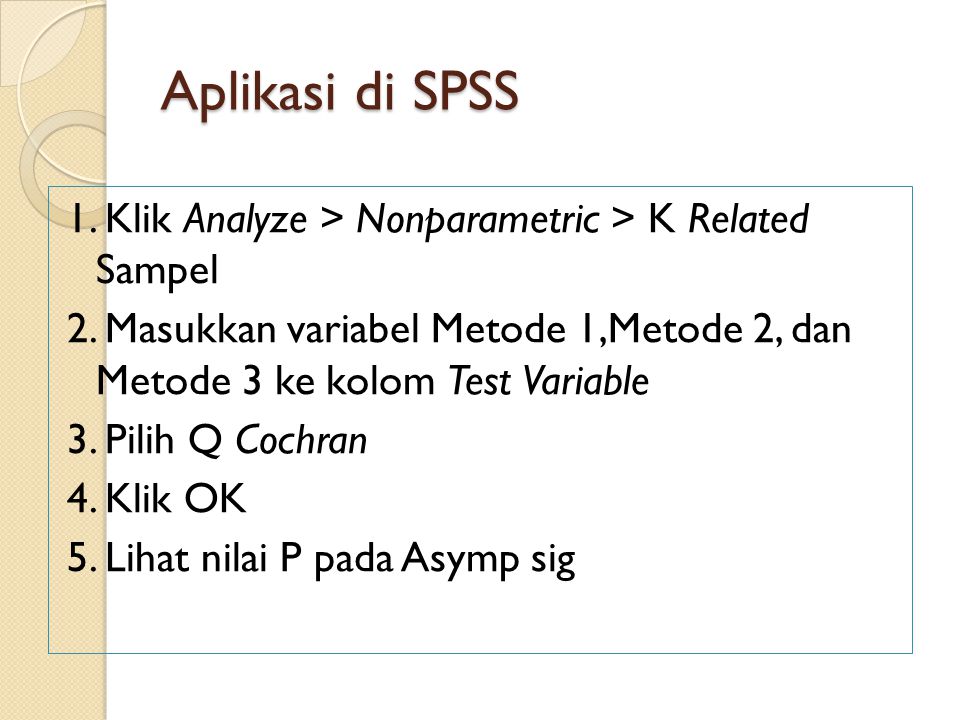Aplikasi di SPSS