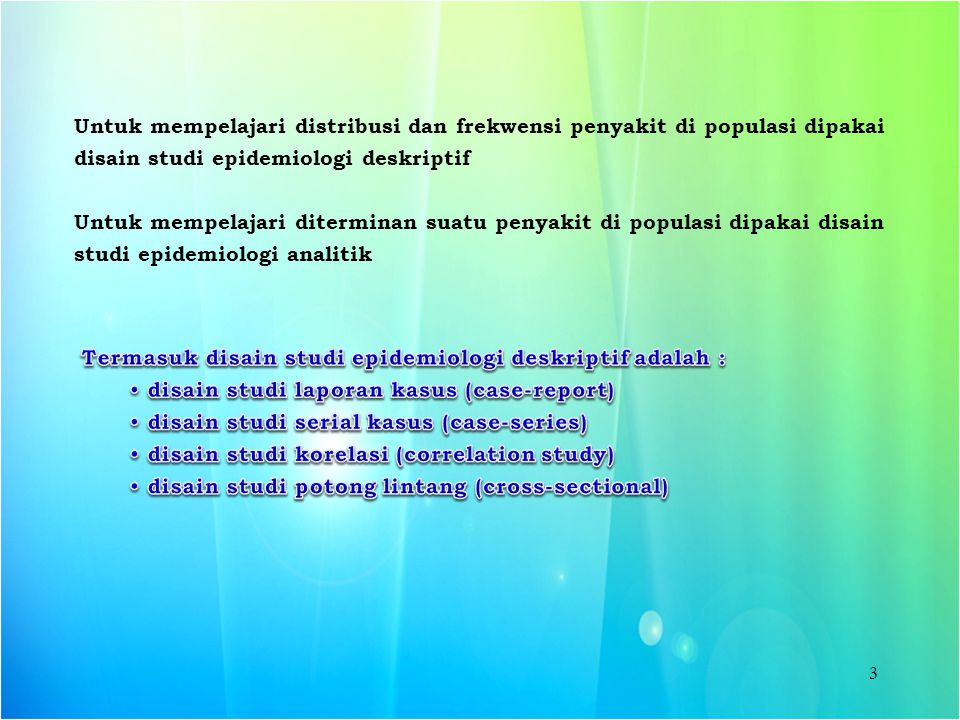 Desain Studi Epidemiologi Deskriptif Ppt Download