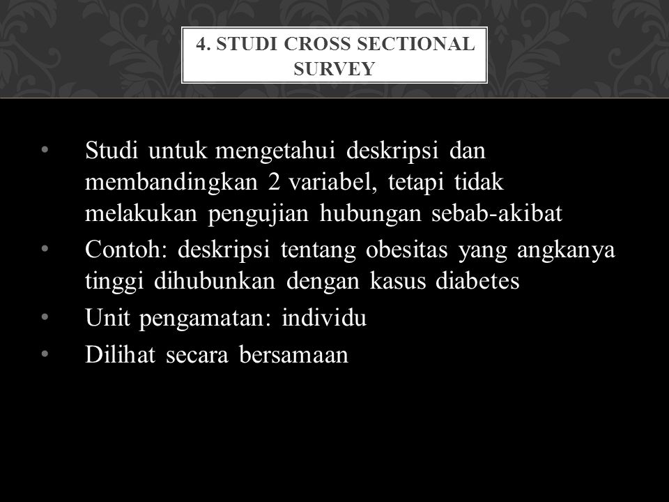 4. Studi CROSS SECTIONAL SURVEY