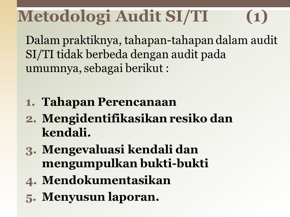 Metodologi Audit SI/TI (1)