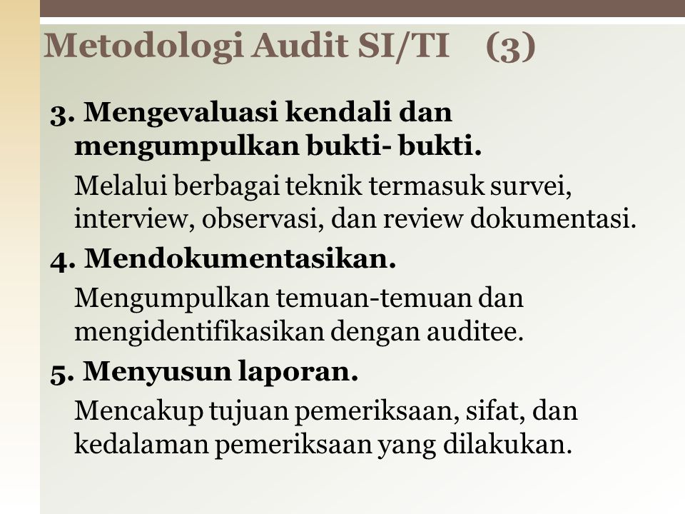 Metodologi Audit SI/TI (3)