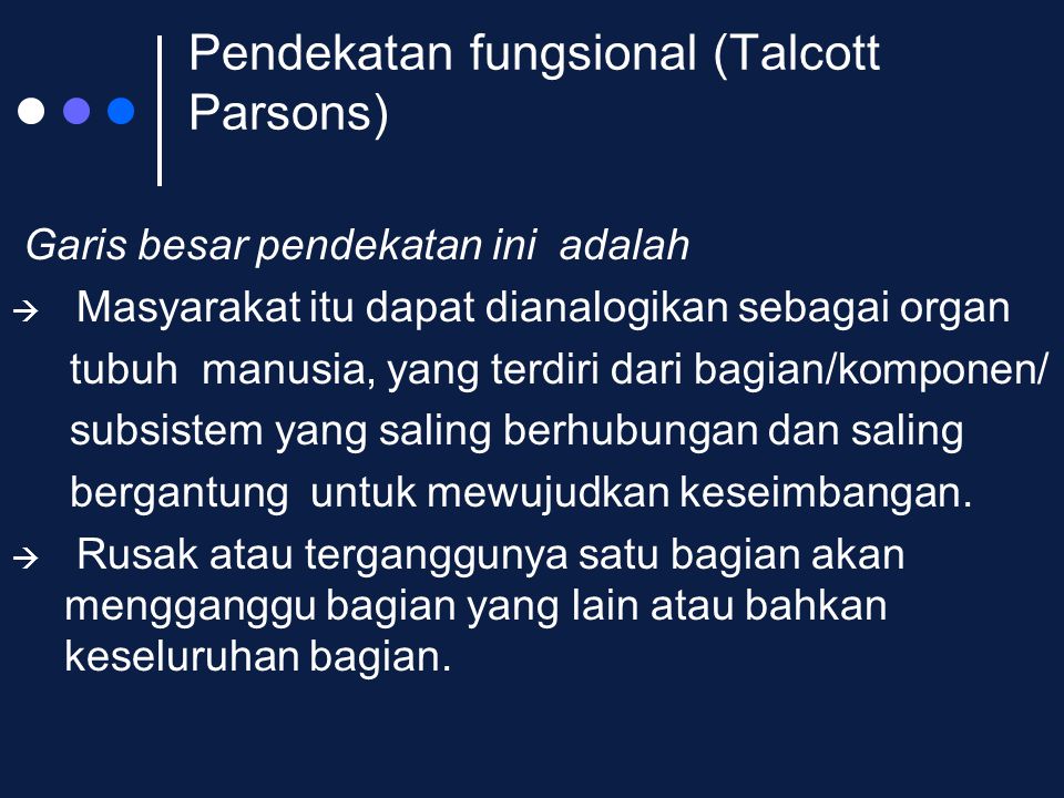 Pendekatan fungsional (Talcott Parsons)