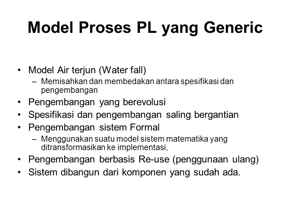 Model Proses PL yang Generic