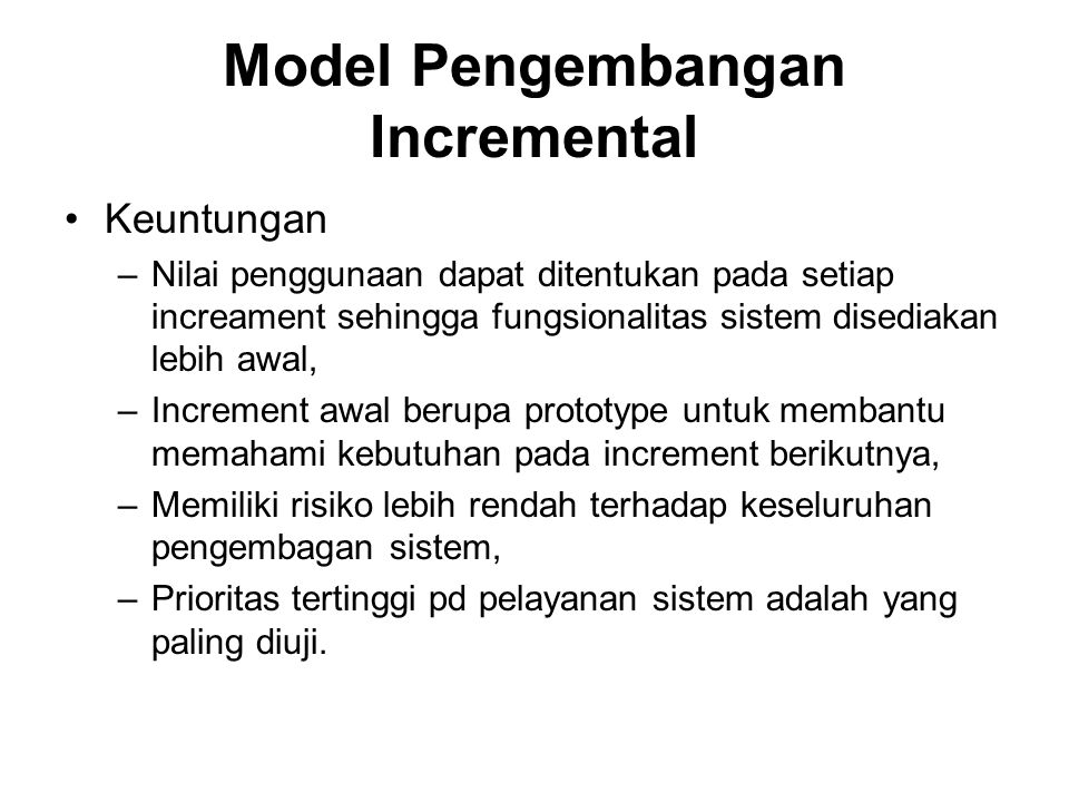 Model Pengembangan Incremental
