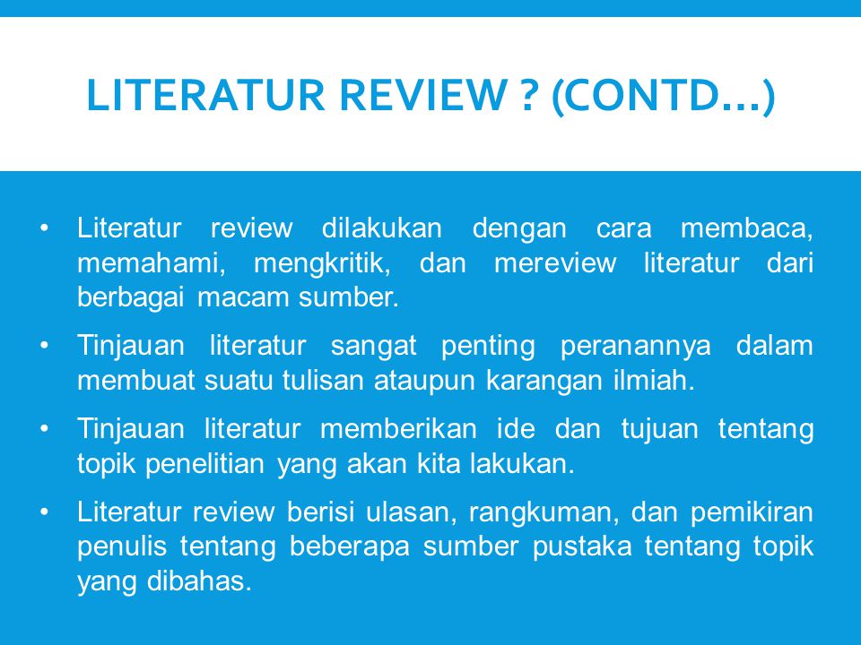 macam macam metode literature review