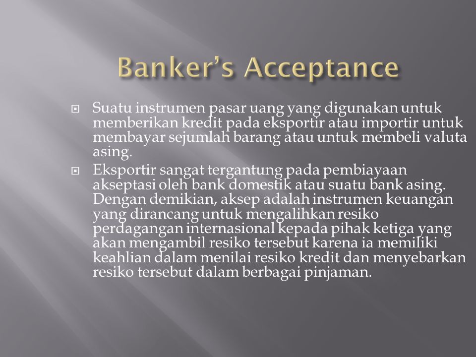 Banker’s Acceptance