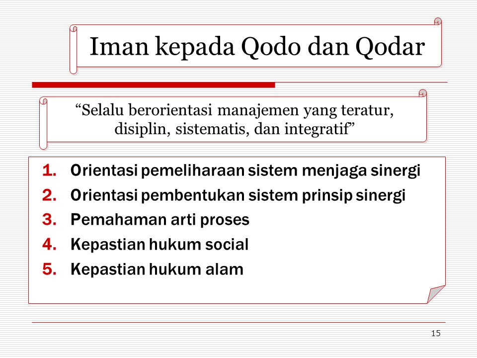 Iman kepada Qodo dan Qodar