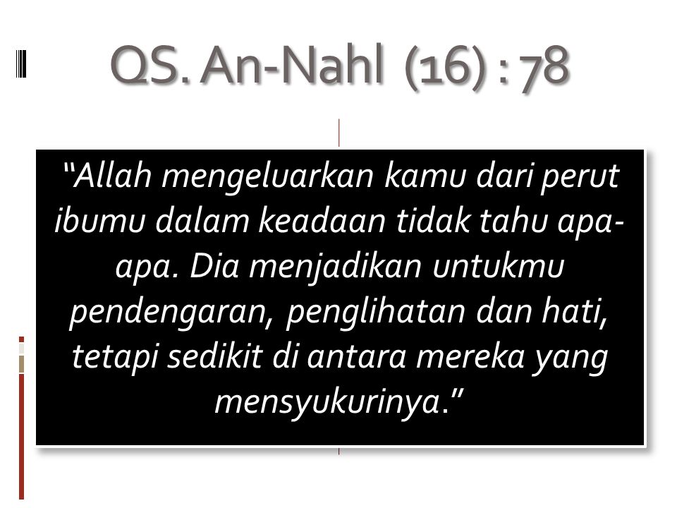 QS. An-Nahl (16) : 78