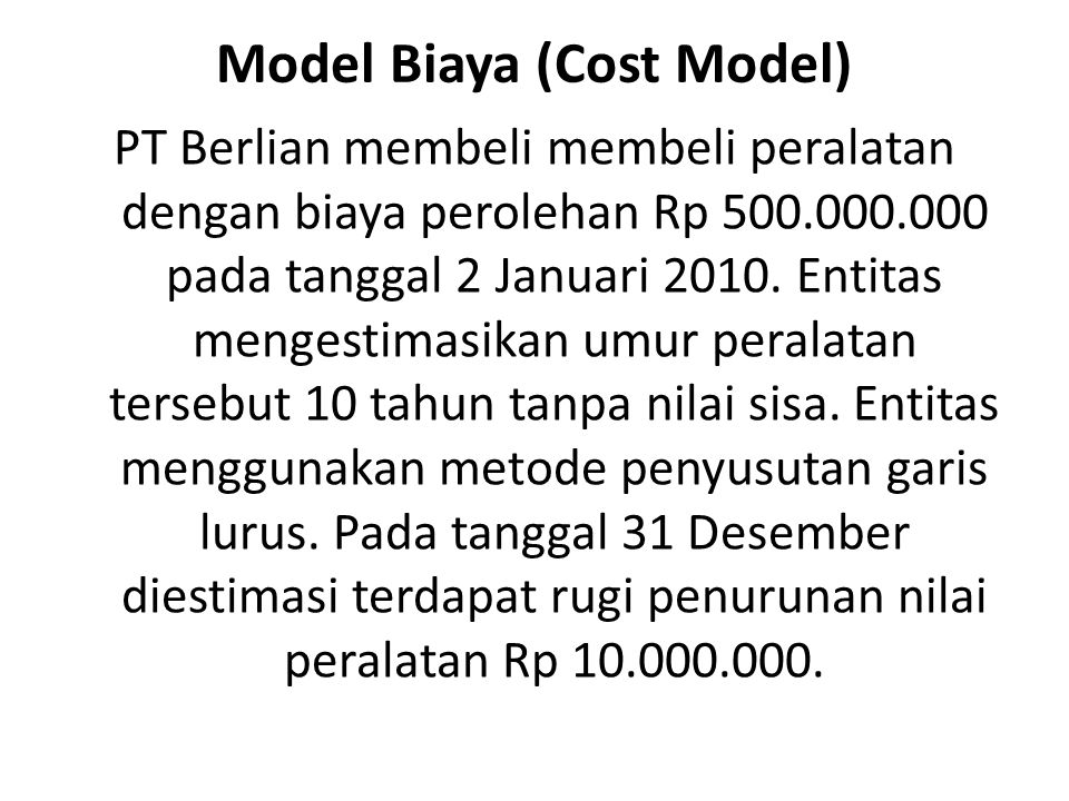 Model Biaya (Cost Model)