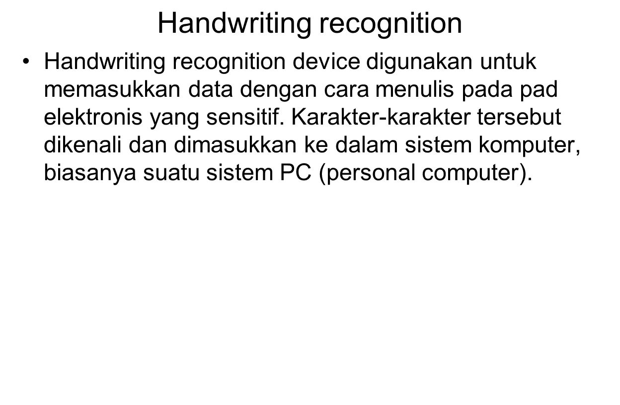Handwriting recognition