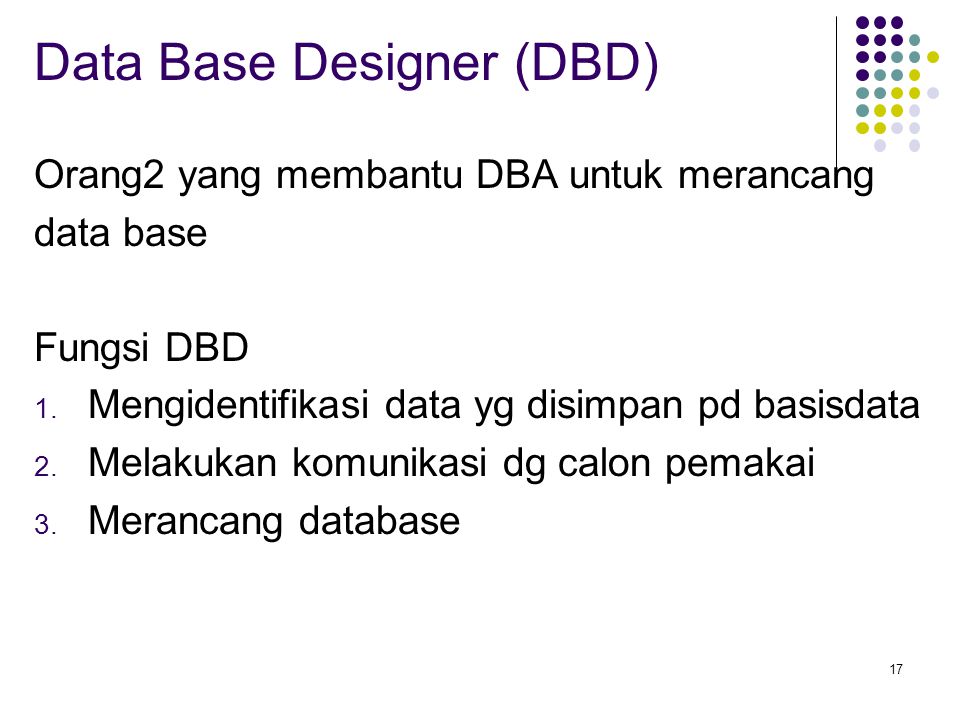 Data Base Designer (DBD)