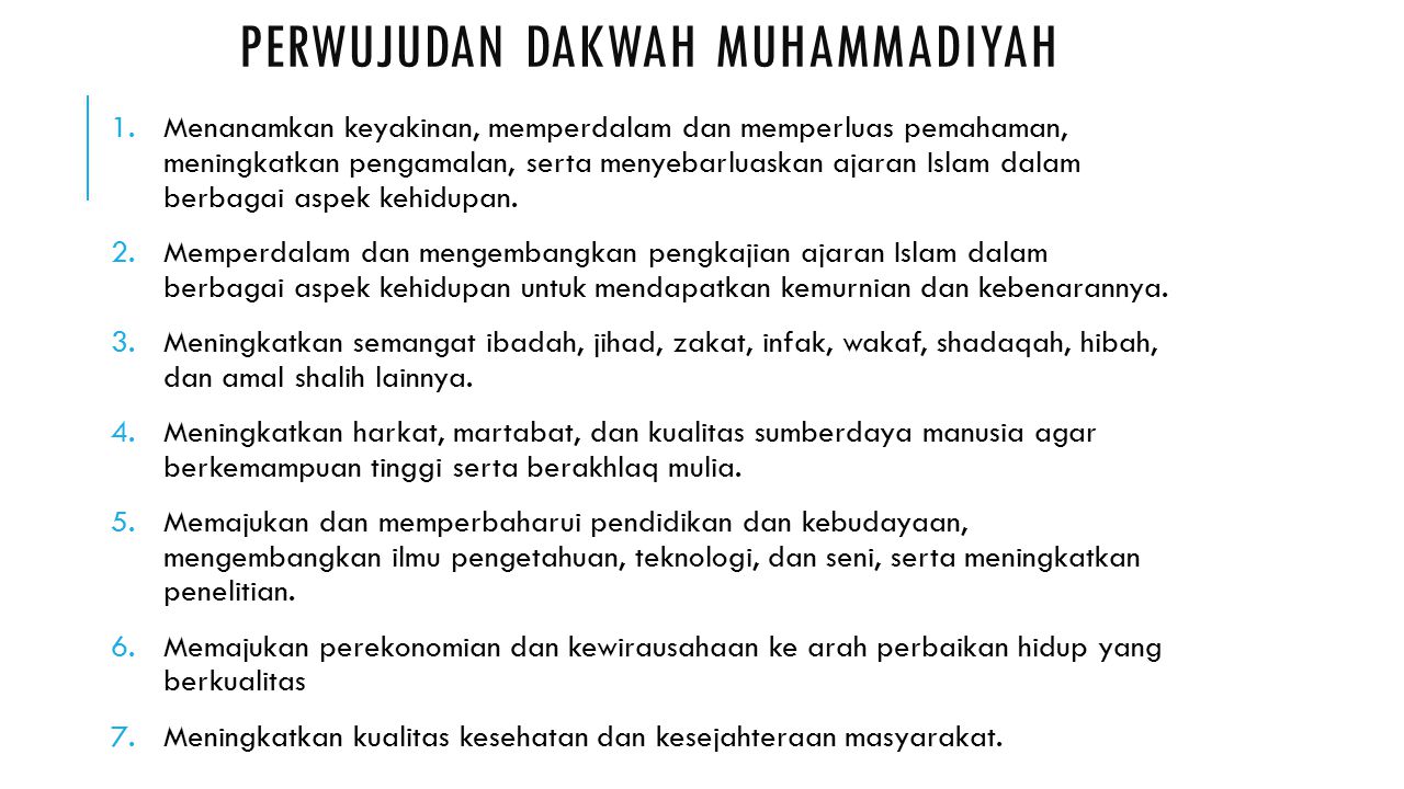 Perwujudan dakwah Muhammadiyah