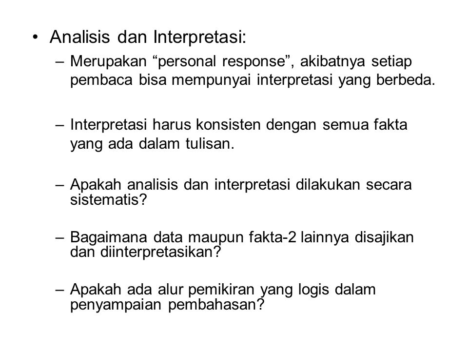 Analisis dan Interpretasi: