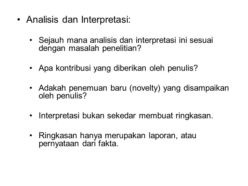 Analisis dan Interpretasi: