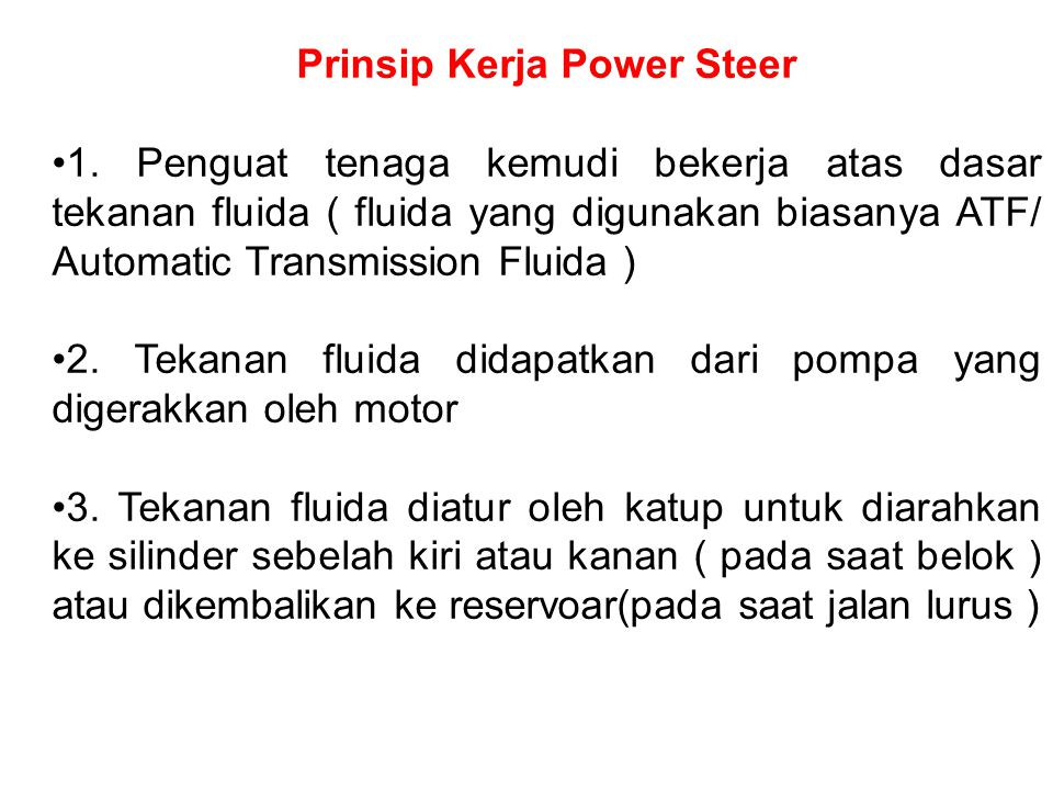 Prinsip Kerja Power Steer