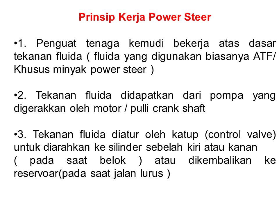 Prinsip Kerja Power Steer