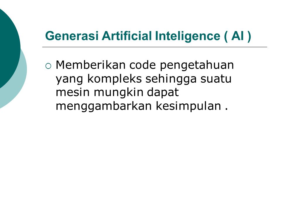 Generasi Artificial Inteligence ( AI )
